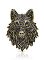 JAMES WOLFE® BLACK WOLF | Crystal Unisex Brooch