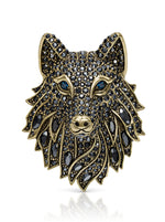 JAMES WOLFE® BLACK WOLF | Crystal Unisex Brooch