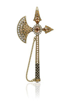 JAMES WOLFE® GOLD AXE | Crystal Unisex Brooch