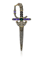 JAMES WOLFE® MIDNIGHT GREEN DAGGER | Crystal Unisex Brooch