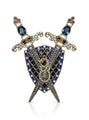 JAMES WOLFE® BLUE SHIELD | Crystal Unisex Brooch
