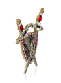 JAMES WOLFE® RED SHIELD | Crystal Unisex Brooch