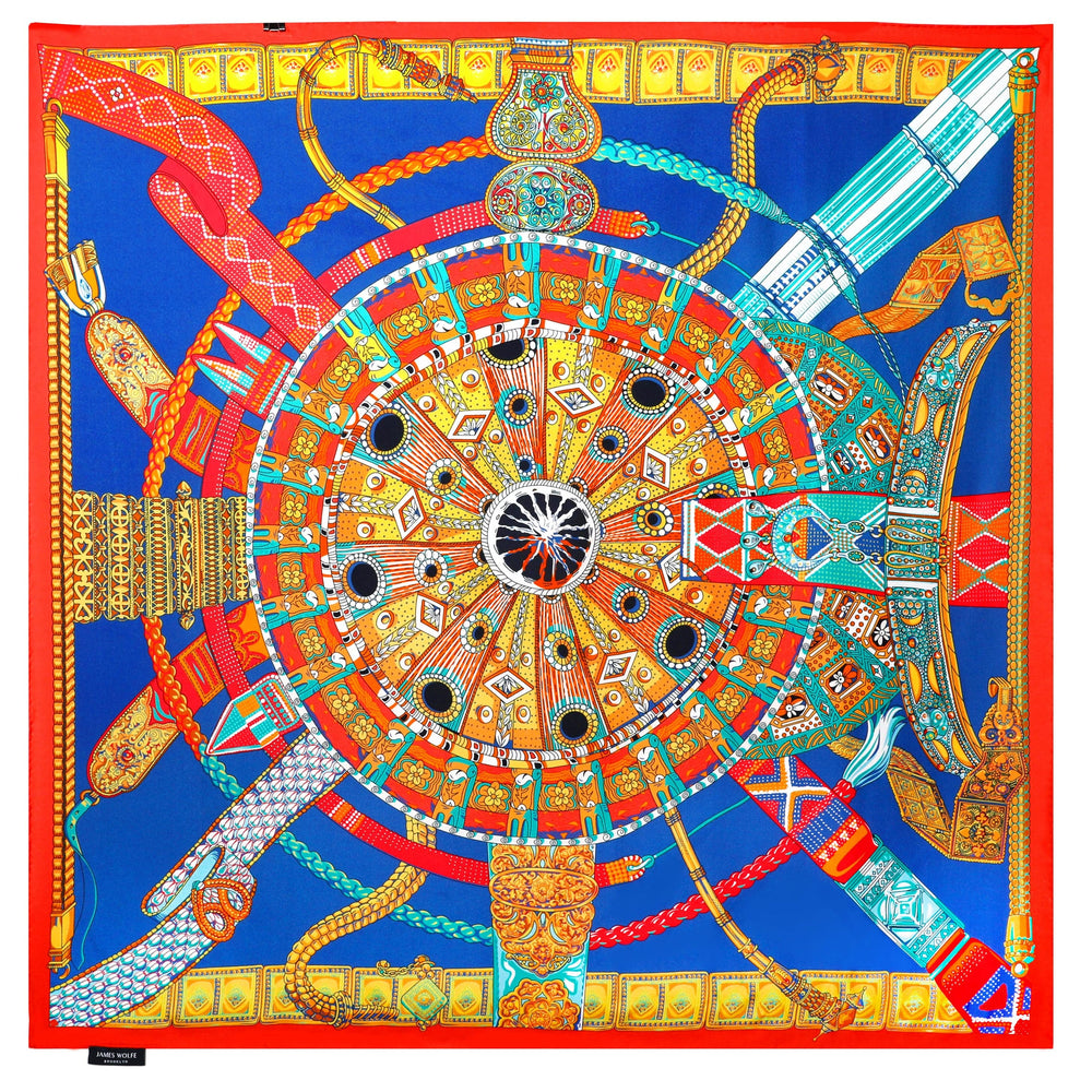 JAMES WOLFE® KNOTTED PALINDROME | Hand rolled 100% Silk Scarf