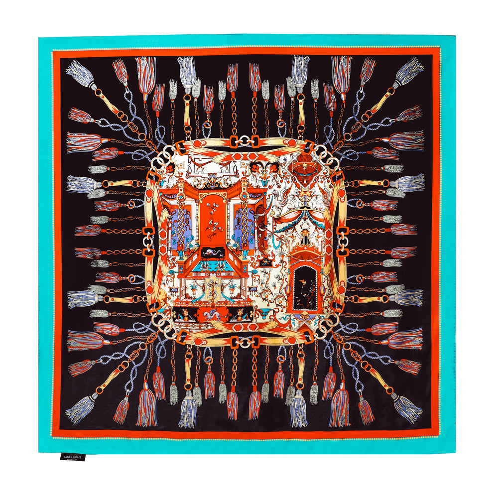 JAMES WOLFE® MIDNIGHT SOCIETY | Hand rolled 100% Silk Scarf