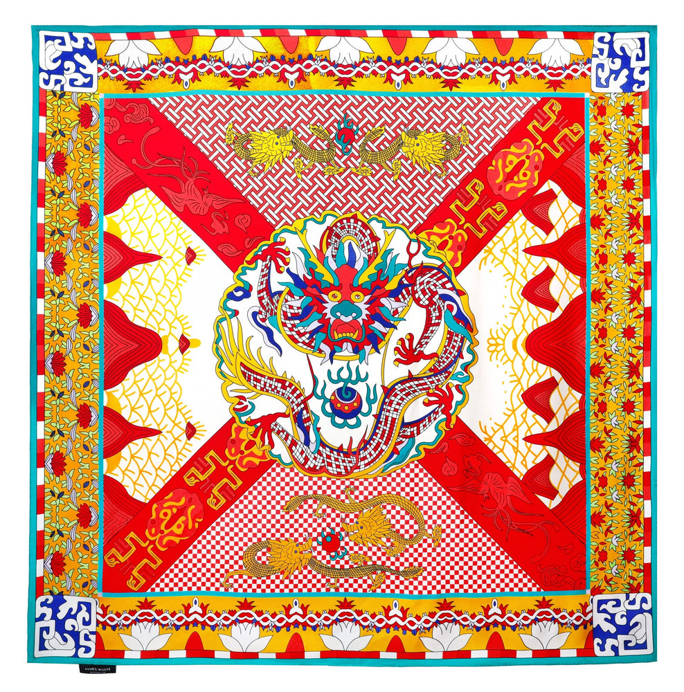 JAMES WOLFE® EASTERN AFFAIRS | Hand rolled 100% Silk Scarf