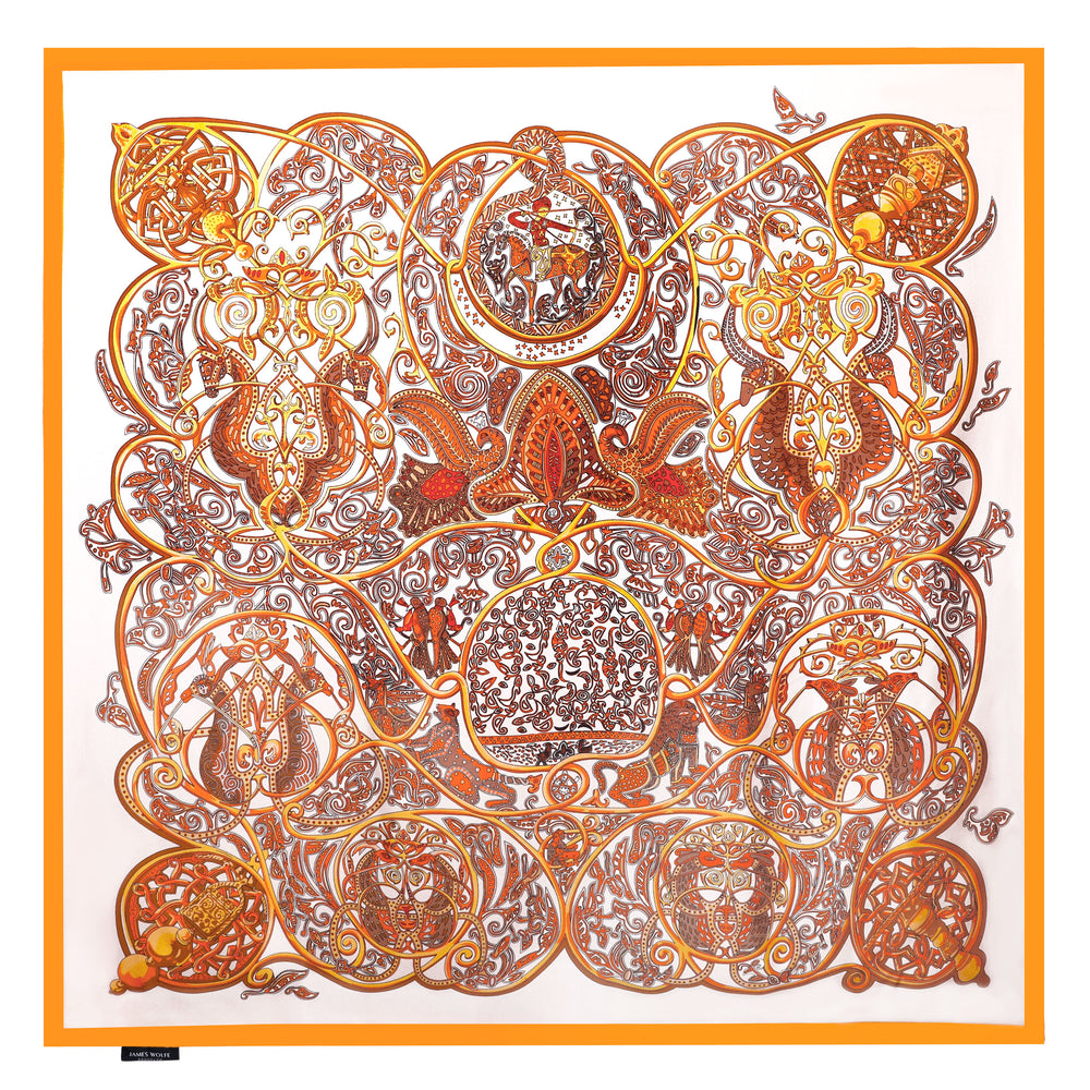 JAMES WOLFE® ROMAN STROLL | Hand rolled 100% Silk Scarf